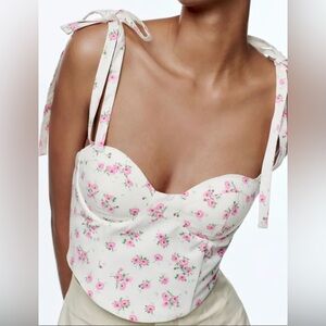 NWT Zara Floral Corset Top